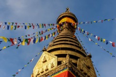 NEP_4378 Tibetansk Bedeflag på Stupaen, Abetemplet i Kathmandu