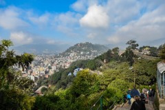 NEP_4565 Udsigten over Kathmandu fra Abetemplet ved solopgang